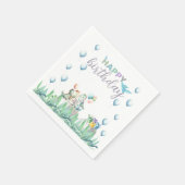 恐竜をテーマにした紙ナプキンを誕生日パーティーに招待 スタンダードカクテルナプキン (角)