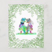 恐竜をテーマにした結婚式の日付の予算を保存 (裏面)