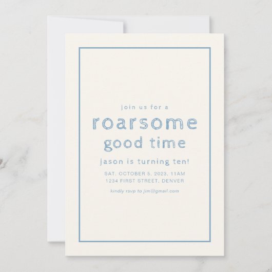 恐竜をテーマにした誕生日パーティー招待状 招待状 (正面)