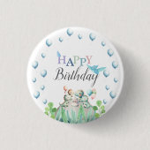 恐竜をテーマにした誕生日ボタ子供へン 缶バッジ (正面)