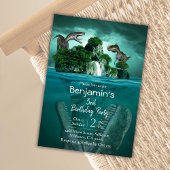 恐竜をテーマモダンにした誕生日 招待状