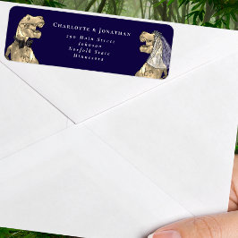 恐竜をテーマ結婚にした差出人住所 ラベル