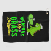 恐竜を使った草の破壊のゴルフ用武器 ゴルフタオル (横)