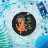 恐竜を宇宙デザインtshで星に子供へする方法 ペーパープレート (パーティー)