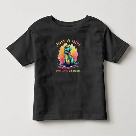 恐竜を愛しているだけの女の子 トドラーTシャツ (正面)