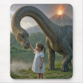 恐竜を愛している少女 マウスパッド (正面)