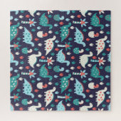 恐竜アドベンチャーシームレスデザイン ジグソーパズル (横)