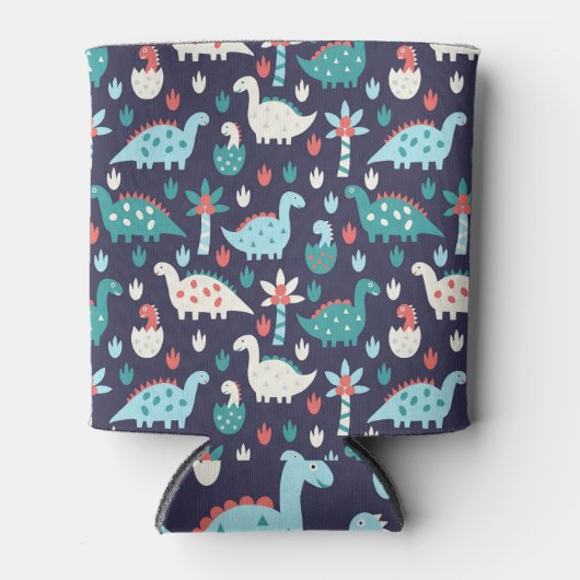 恐竜アドベンチャーシームレスデザイン 缶クーラー (正面)