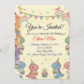 恐竜アドベンチャー誕生日招待状 招待状 (正面/裏面)