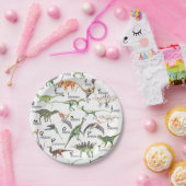 恐竜アルファベット ペーパープレート (パーティー)