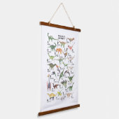 恐竜アルファベット 吊り下げ型タペストリー (傾斜あり)