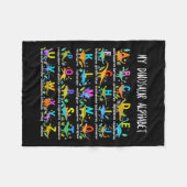 恐竜アルファベットAbc新学期学生K フリースブランケット (正面(横))