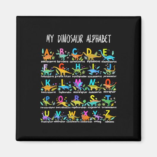 恐竜アルファベットAbc新学期学生K マグネット (正面)