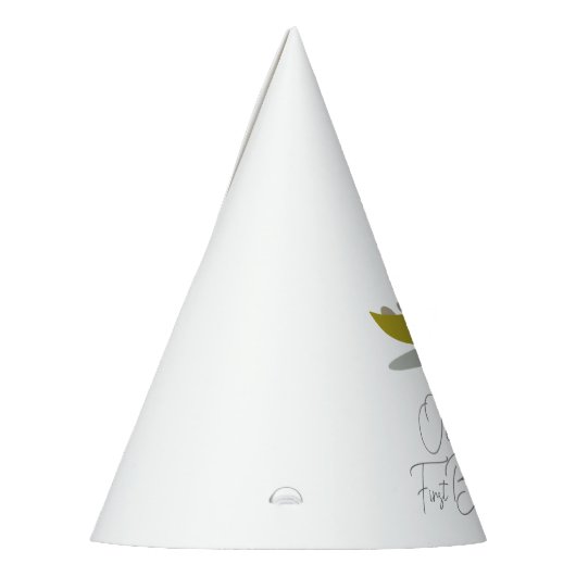 恐竜イエローグリーングレーファースト誕生日 パーティーハット (左)