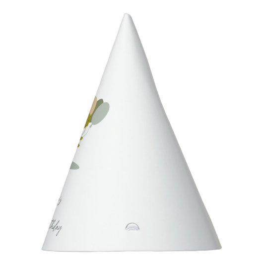 恐竜イエローグリーングレーファースト誕生日 パーティーハット (右)