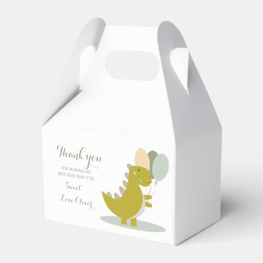 恐竜イエローグリーングレーファースト誕生日 フェイバーボックス (正面サイド)