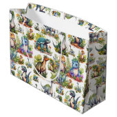 恐竜イラストレーション ラージペーパーバッグ (裏面アングル)