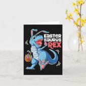 恐竜イースターサウルスTレックス少年ガールズキッズバニー カード (黄色い花)