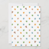 恐竜ウォーターカラーハッチング間近ベビーシャワー 招待状 (裏面)