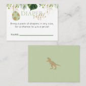 恐竜エレガントおむつラッフル招待状インサート エンクロージャーカード (正面/裏面)