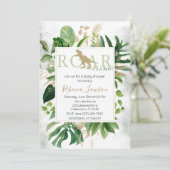 恐竜エレガント少年の赤ちゃんシャワー 招待状 (スタンド正面)