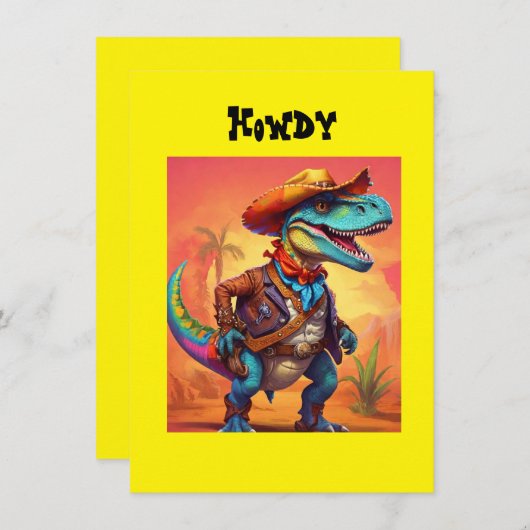 恐竜カウボーイ 招待状 (正面/裏面)
