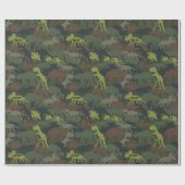 恐竜カスタマイズシルエット偽装誕生日 ラッピングペーパー (フラット)