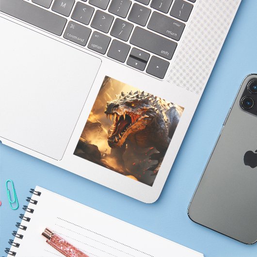 恐竜カスタムカットのビニールシール シール (ノートパソコンとiPhone)