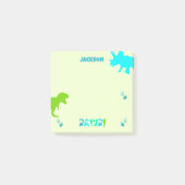 恐竜カスタム名またはテキスト ポストイット (正面)