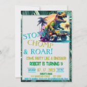 恐竜カスタム子供の誕生日 招待状 (正面)