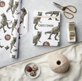 恐竜カッコいいパーティー子供の誕生日トレックス ラッピングペーパー