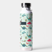 恐竜カッコいい名前をカスタムする青 ウォーターボトル (左面)