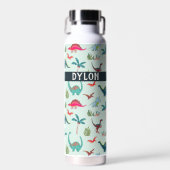 恐竜カッコいい名前をカスタムする青 ウォーターボトル (正面)