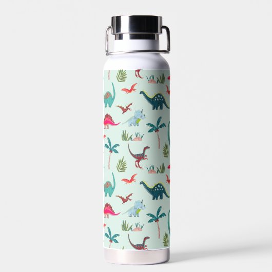 恐竜カッコいい名前をカスタムする青 ウォーターボトル (背面)