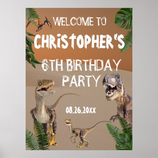 恐竜カッコいい誕生会へようこそ ポスター (正面)