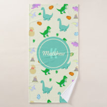 恐竜カラフルと卵パターン子供たち男の子モノグラム