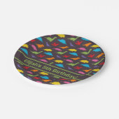 恐竜カラフルのパターン，誕生会 ペーパープレート (アングル)