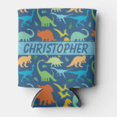 恐竜カラフルの個人用設定 缶クーラー (正面)