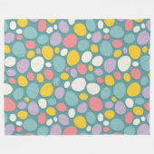 恐竜カラフルの卵 フリースブランケット (正面(横))