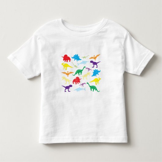 恐竜カラフルの子供のパターン トドラーTシャツ (正面)