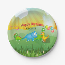 恐竜カラフルの子供モダン誕生日