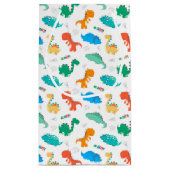 恐竜カラフルの子供子供の誕生日パーティー スモールペーパーバッグ (裏面)