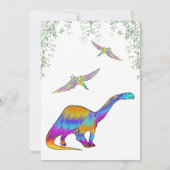 恐竜カラフルの最初の誕生日パーティー 招待状 (裏面)