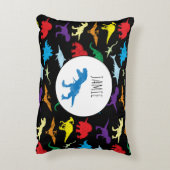 恐竜カラフルの水彩子供のパターン アクセントクッション (裏面(縦))