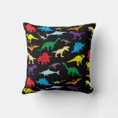 恐竜カラフルの水彩子供のパターン クッション (裏面)