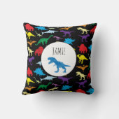 恐竜カラフルの水彩子供のパターン クッション (裏面)