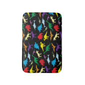 恐竜カラフルの水彩子供のパターン バスマット (正面縦)