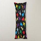 恐竜カラフルの水彩子供のパターン ボディピロー (裏面 (縦))