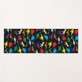 恐竜カラフルの水彩子供のパターン ヨガマット (正面(横))