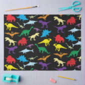 恐竜カラフルの水彩子供のパターン 薄葉紙 (クラフト)